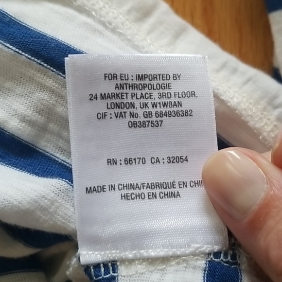 Anthropologie Embroidered Striped Shirt with Lace - Picture 9 of 9